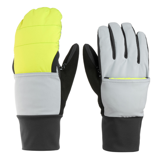 Ski Touring 2-in-1 Waterproof Gloves/mittens - Grey Yellow