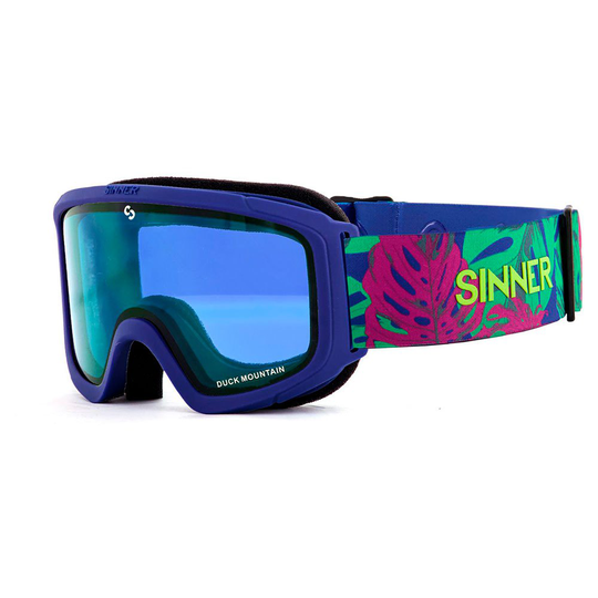 Sinner Duck Mountain Ski Goggles Purple Double Full Blue Mirror/ CAT3