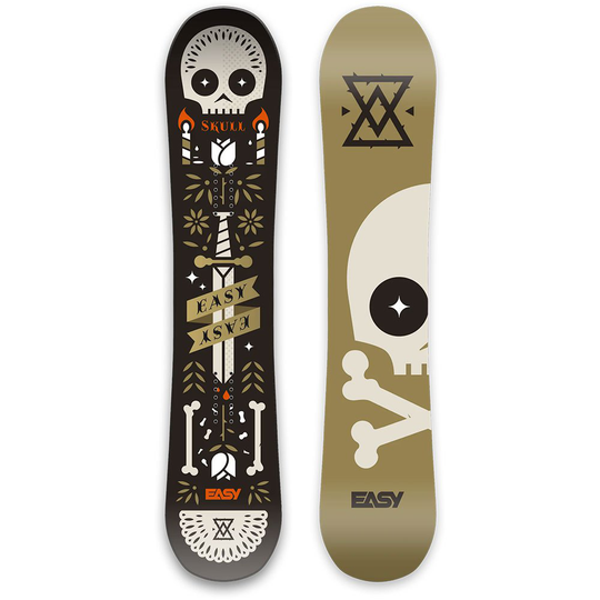 Easy Skull Snowboard Wide Golden 162W