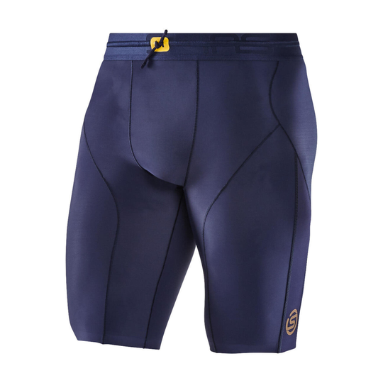 Skins Series-5 Mens Half Tights - Navy Blue - Size M
