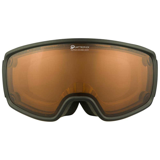 Alpina Double Jack Mag Q Lite Ski Goggles Black Uattoflex/CAT1-3