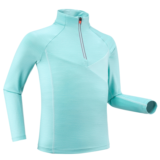 Kids' Long-sleeved Warm T-shirt - Xc S Ts 100 - Turquoise