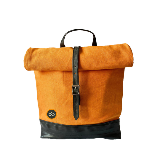 Organic Canvas And Inner Tube Rucksack - Orange