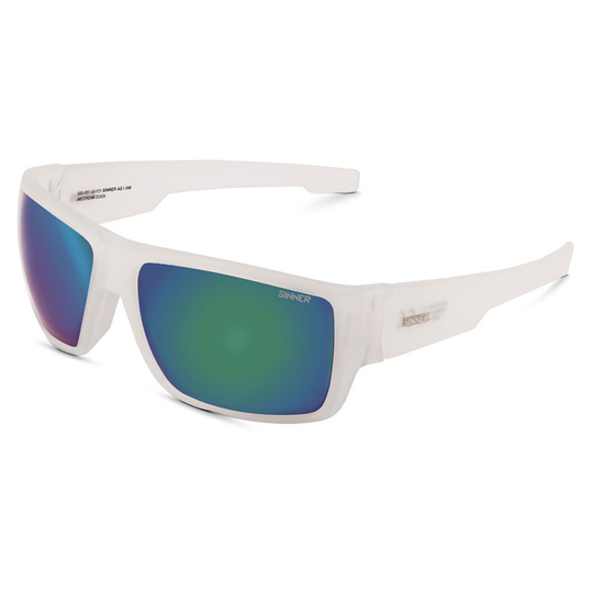 Sinner Morro Sunglasses White Sintec Smoke Green Mirror/CAT3