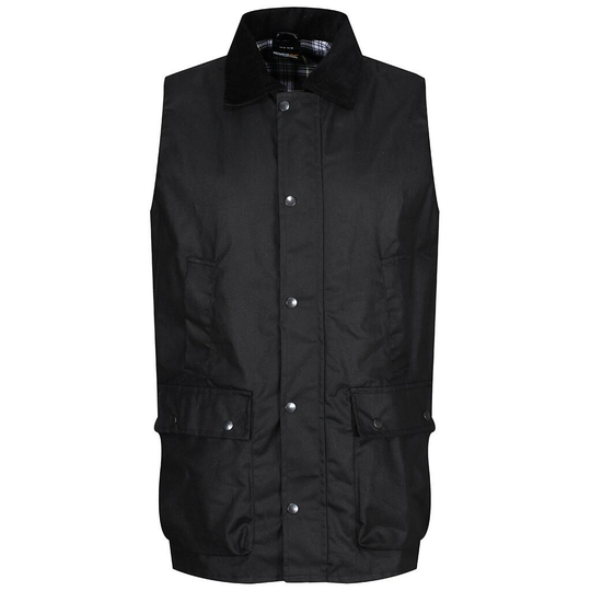 Unisex Adult Banbury Waxed Gilet (black)
