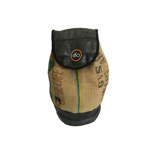 Recycled Inner Tube & Coffee Sack Duffel Bag