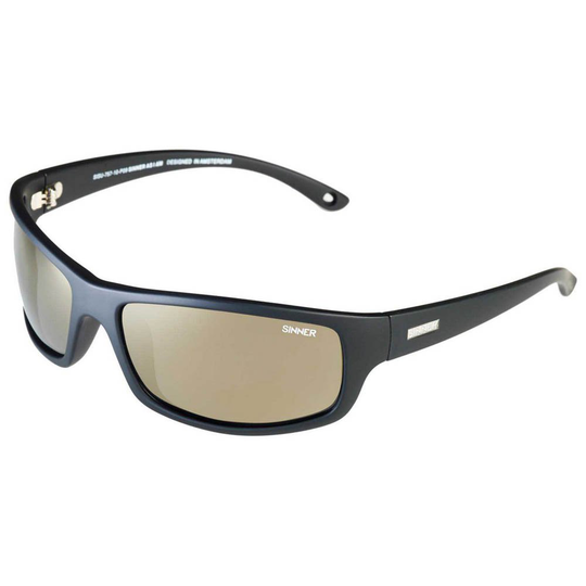 Sinner Monarch Mirror Sunglasses Black Sintec Smoke Gold Flash Mirror/CAT3