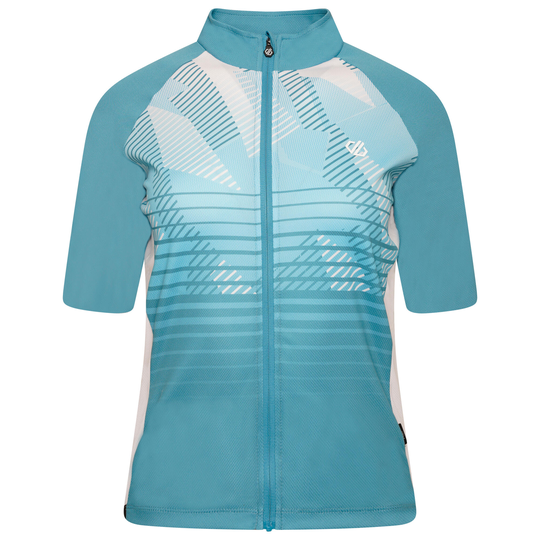 Aep Prompt Women's Fitness Short Sleeve Full Zip Jersey - Capri Blue