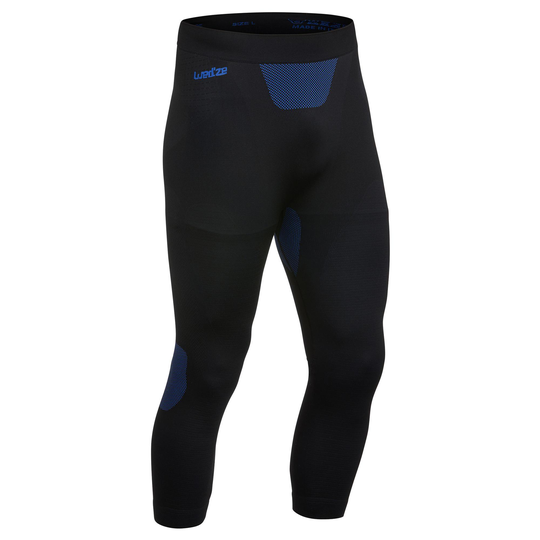 Men's Seamless Ski Base Layer Bottom - Bl 580 I-soft - Black/blue