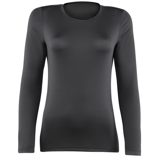 Womens/ladies Sports Baselayer Long Sleeve (pack Of 2) (black)
