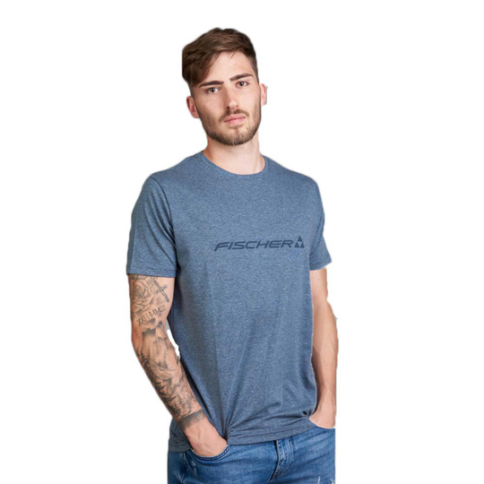 Fischer Big Logo Short Sleeve T-shirt Blue XS Man