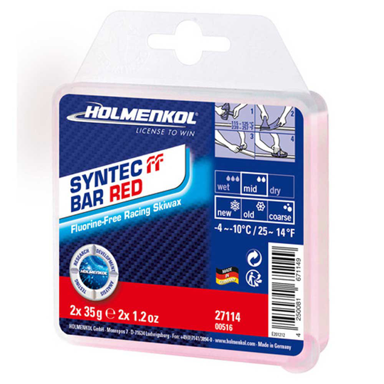 Holmenkol Syntec Ff Bar -4°c/-10°c Wax 2x35 Gr Red