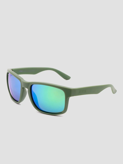 Attika Eyewear Noah Matte Khaki Sunglasses petrol mirror