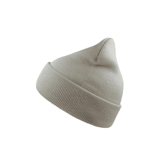 Wind Double Skin Beanie With Turn Up (light Grey)