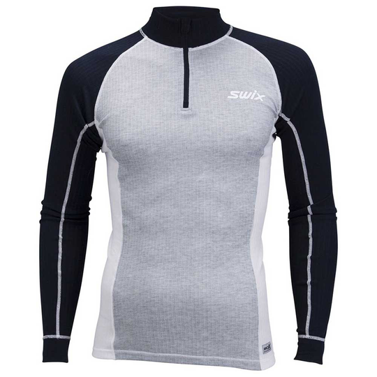 Swix Racex Zip Long Sleeve T-shirt Grey M Man