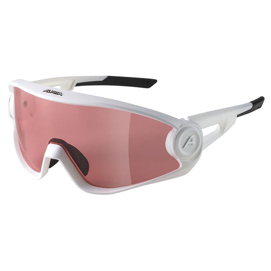 Alpina 5w1ng Q+cm Mirror Sunglasses White Quattroflex+Varioflex Red Mirror/CAT3 Hydrophobic