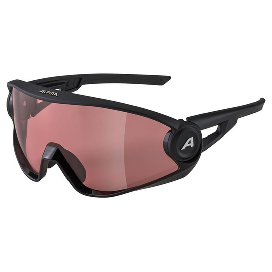 Alpina 5w1ng Q+cm Mirror Sunglasses Black Quattroflex+Varioflex Blue Mirror/CAT3 Hydrophobic