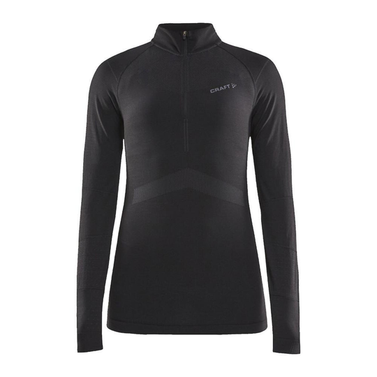 Active Intensity Zip Womens Baselayer Black Asphalt