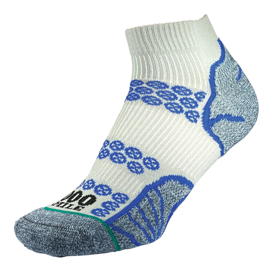 1000 Mile Lite Anklet Repreve Double Layer Sock Silver/royal Blue
