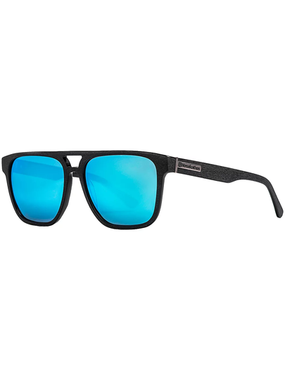 Horsefeathers Trigger Brushed Black Sunglasses mirror blue