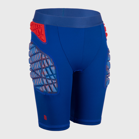 Kids' Protective Rugby Undershorts R500 - Blue/red