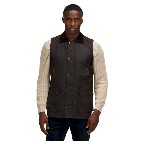 Mens Banbury Waxed Body Warmer (brown)