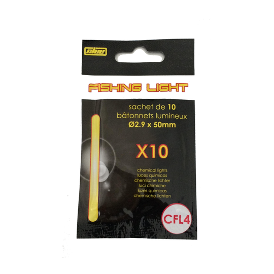 10 Glow Sticks Size 4 2.9x50mm Sea Fishing