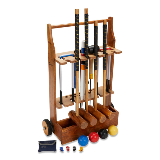 Pro Croquet Set 4 Player, With Wooden Trolley
