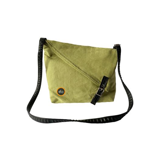 Organic Canvas And Inner Tube Crossbody Bag - Green