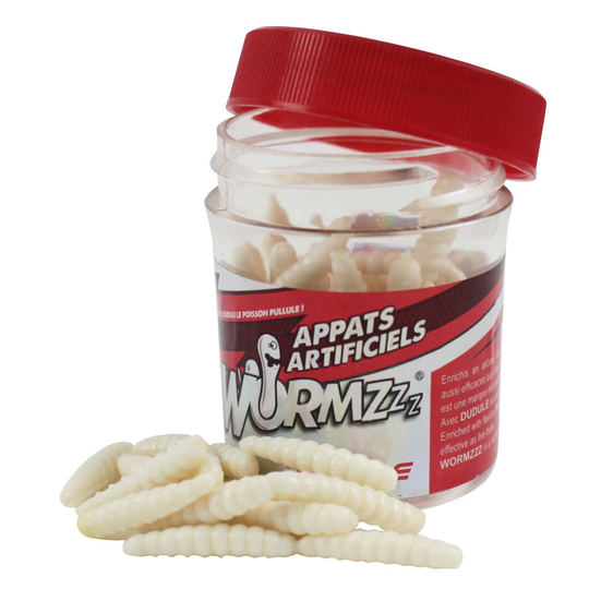 Trout Pond Fishing Bait Wax Worms 20 G - White