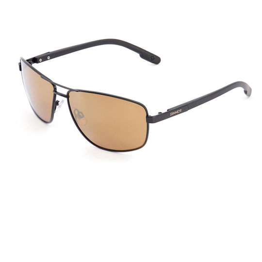 Sinner Brandon X Sunglasses Black Sintec Brown Gold Mirror/CAT3