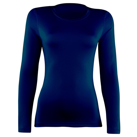 Womens/ladies Sports Baselayer Long Sleeve (pack Of 2) (navy)