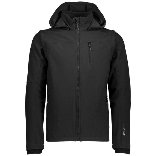 Cmp Snaps Hood With Detechable Sleeves 3a74427n Jacket Black 4XL Man