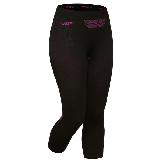 Women's Seamless Ski Base Layer Bottom - Bl 580 I-soft - Black/purple