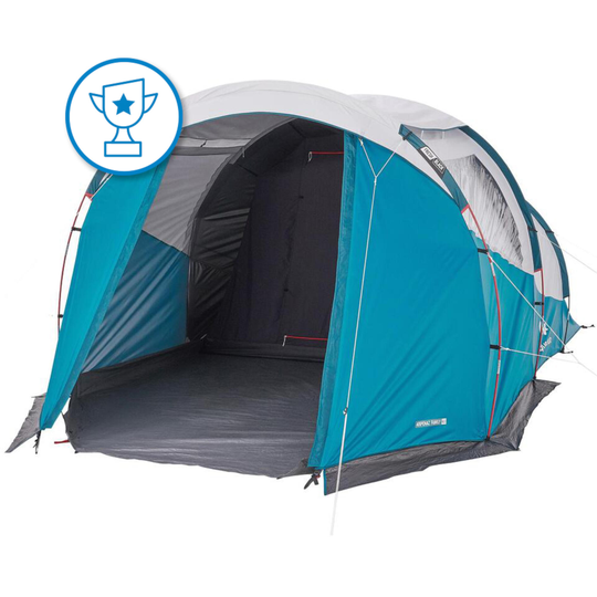 Camping Tent With Poles Arpenaz 4.1 F&b 4 Persons 1 Bedroom