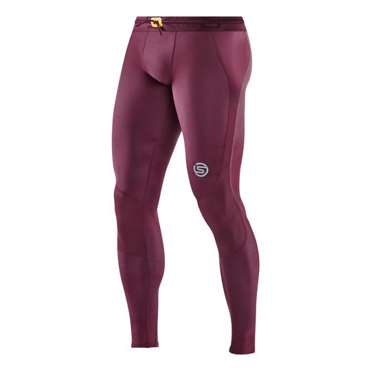 Skins Series-3 Mens Long Tights - Burgundy