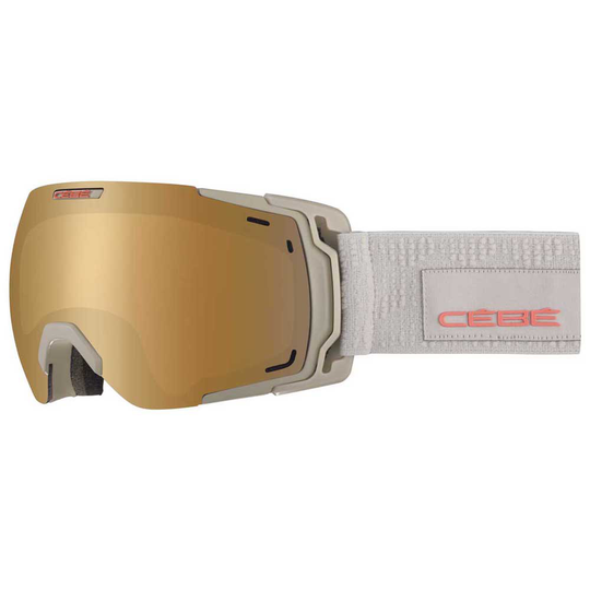 Cebe Fateful Photochromic Ski Goggles Beige Vario Perfo Amber Flash Mirror/CAT1-3