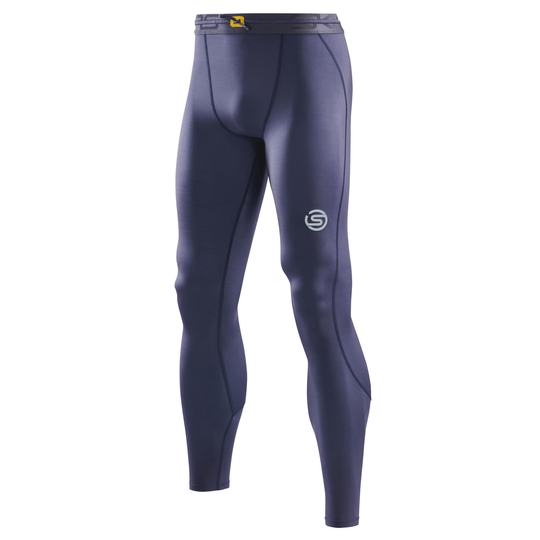 Skins Series-3 Mens Travel & Recovery Long Tights - Navy Blue