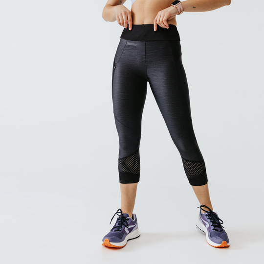 Women's Breathable Short Running Leggings Dry+ Feel - Black