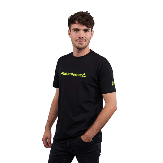 Fischer Big Logo Short Sleeve T-shirt Black L Man