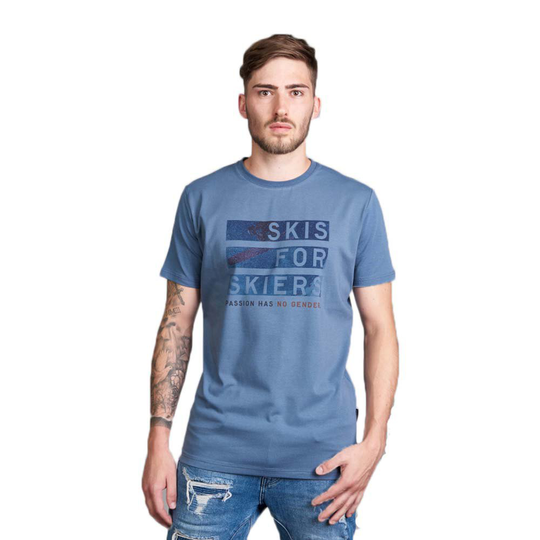 Fischer Skis For Skiers Short Sleeve T-shirt Blue S Man