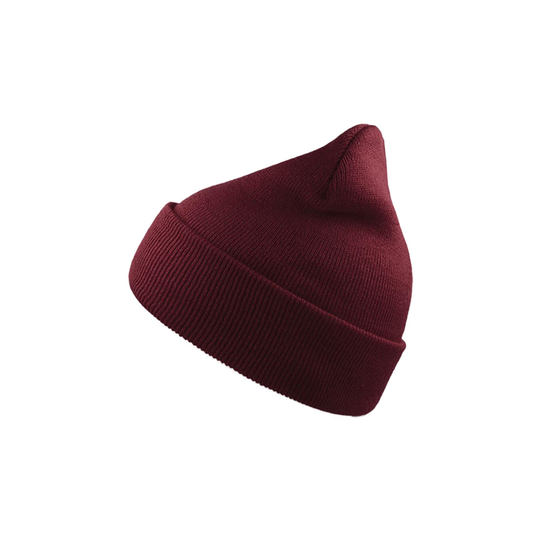 Wind Double Skin Beanie With Turn Up (burgundy)