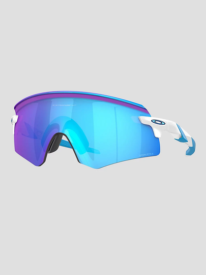 Oakley Encoder polished white Sunglasses prizm sapphire