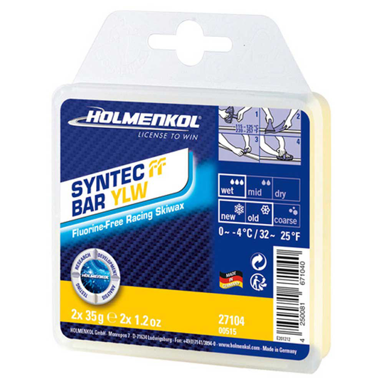 Holmenkol Syntec Ff Bar 0°c/-4°c Wax 2x35 Gr Yellow