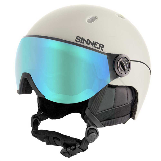 Sinner Titan Visor Helmet White L / Blue Mirror/CAT2