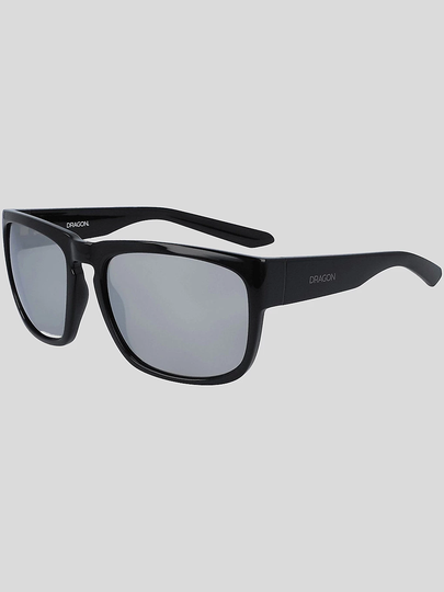 Dragon Rune XL Ion Shiny Black Sunglasses silver ion