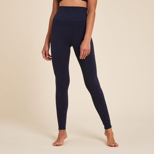 Seamless Gentle Yoga Leggings - Navy Blue