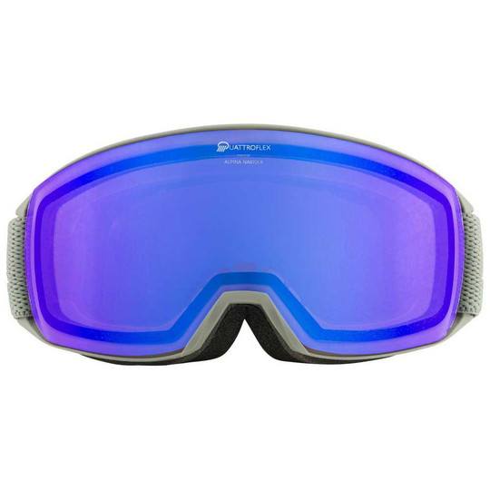 Alpina Nakiska Q Ski Goggles Grey Quattroflex Mirror Blue/CAT2