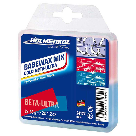 Holmenkol Basewax Mix Cold Beta-ultra -4°c/-20°c Wax 2x35 Gr Blue