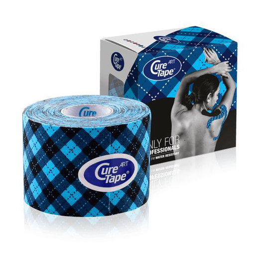 Curetape® Art Kinesiology Tape Tartan Blue (5cm*5m)